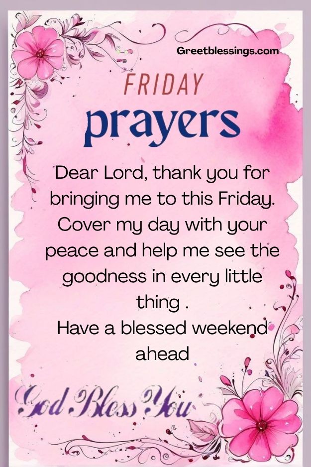 pink floral Friday prayer image