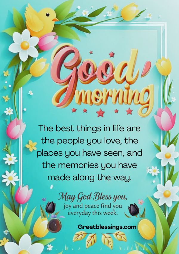 May god bless you new week wishes image with inspiring quote, flowers, faith, peace, and blessings for a joyful new week.