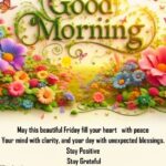 colorful floral good morning Friday greeting with blessing message