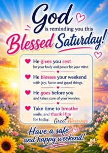 Read more about the article 170 Good Morning Saturday Blessings, Quotes, Images