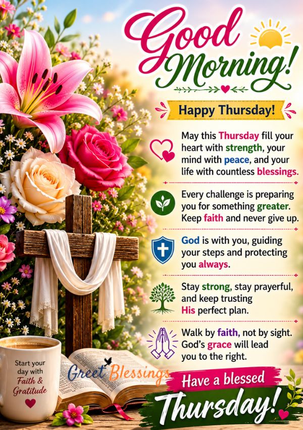 You are currently viewing 180 Happy Good Morning Thursday Blessings, quotes, & Greetings