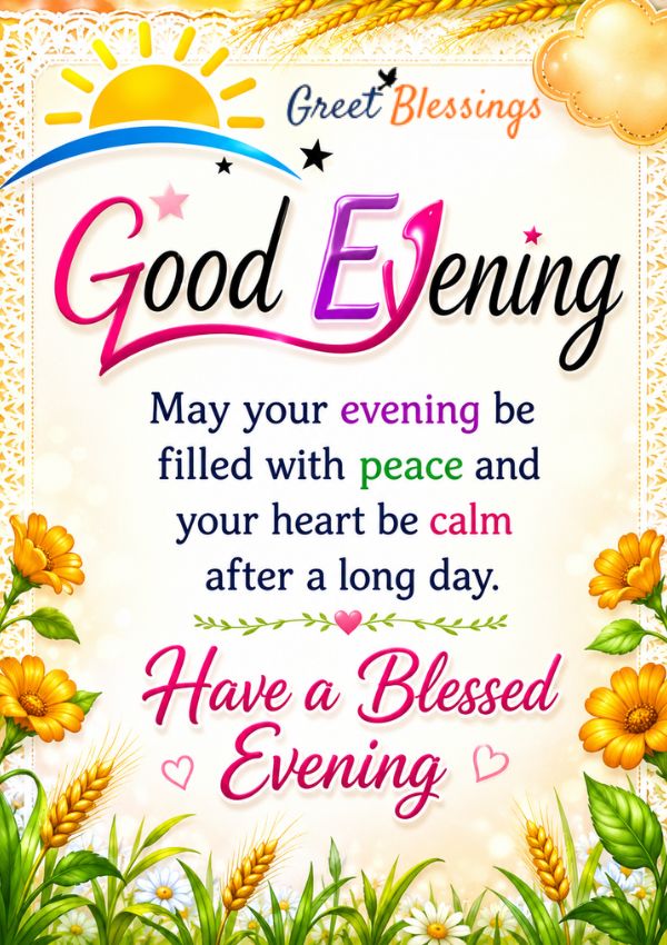 Read more about the article 160+ Good Evening Blessings, Wishes, Prayers to end your Day