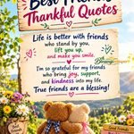Thankful best friends quote about friendship, gratitude, and God’s blessings.